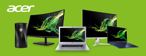 Acer laptops and monitors