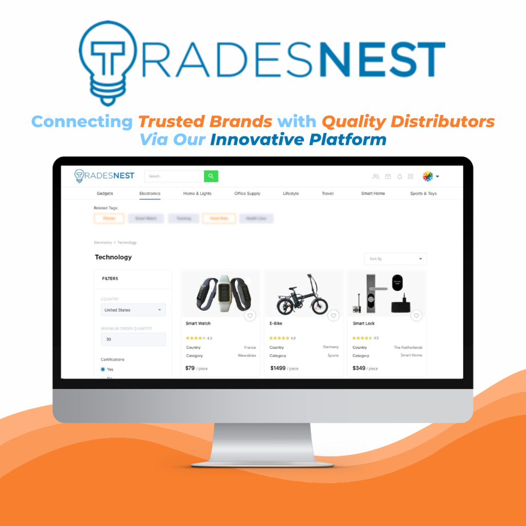 Tradesnest platform with different products categories