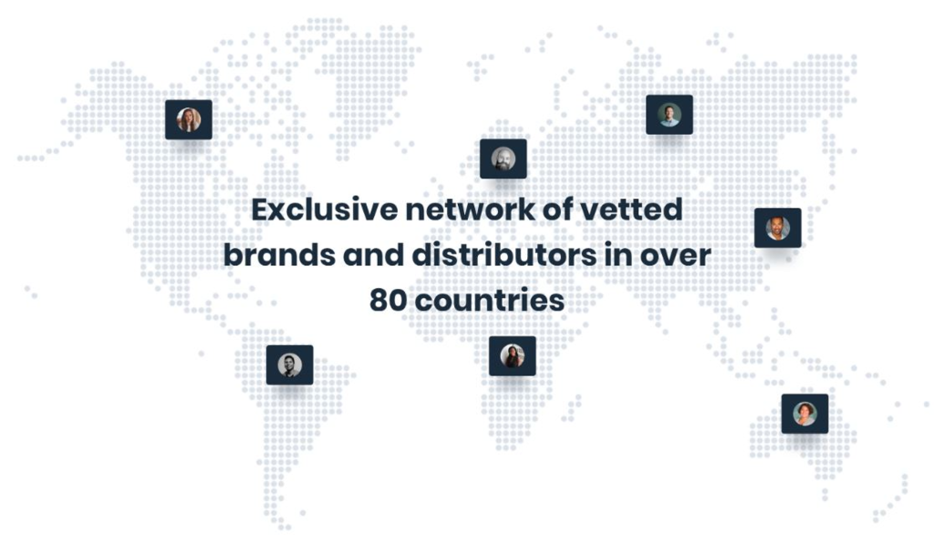 world map of Tradesnest exclusive network 