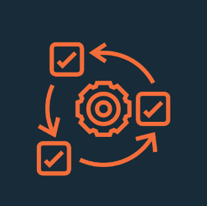 gear surrounded by checkboxes