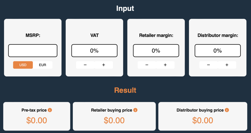 margin calculator key indicators